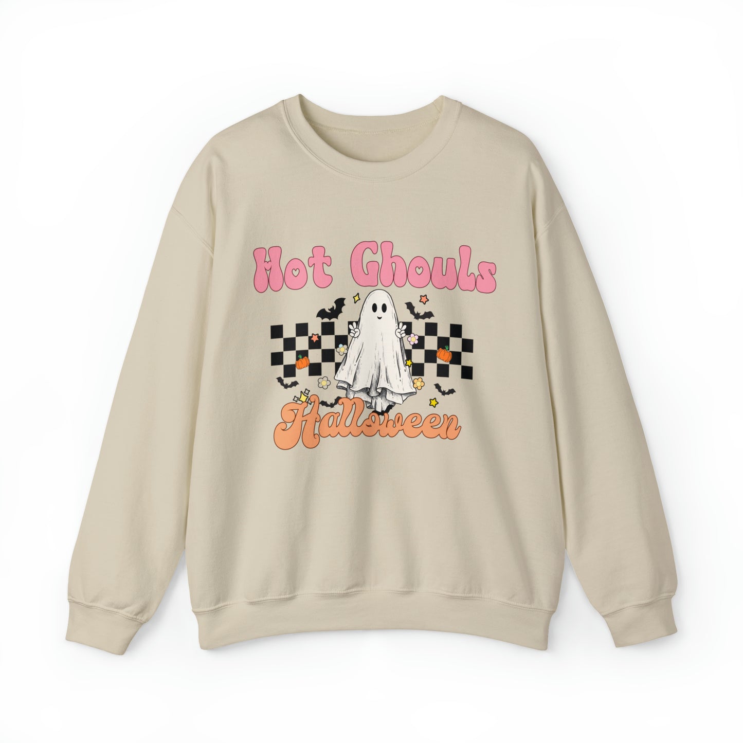 Funny hot ghouls pun spooky season halloween, retro witchy sweatshirt, fall lover hoodie, groovy autumn seasonal sweater, hot girls holiday