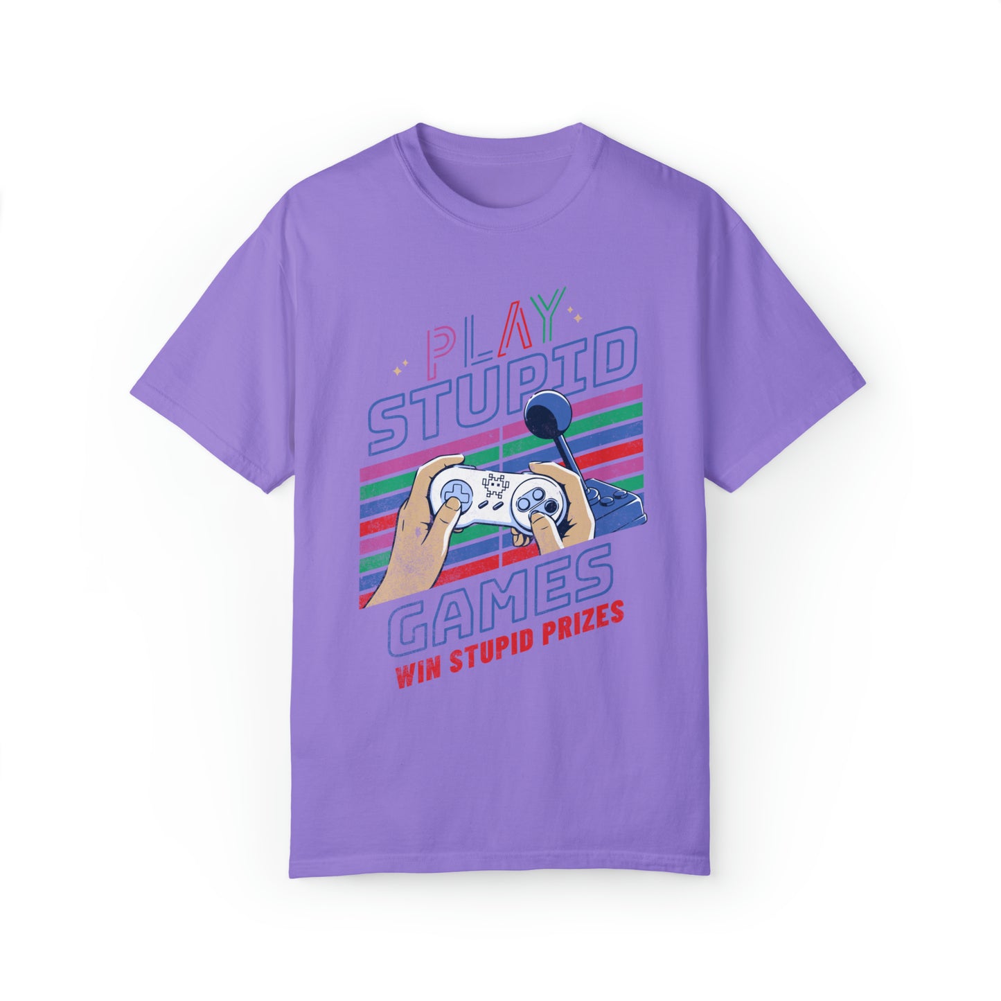 Comfort colors play stupid games Shirt, Taylor Lover Merch, Eras Merch, Gamer fan Merch, Boho tshirt, retro video game, rainbow pride tee