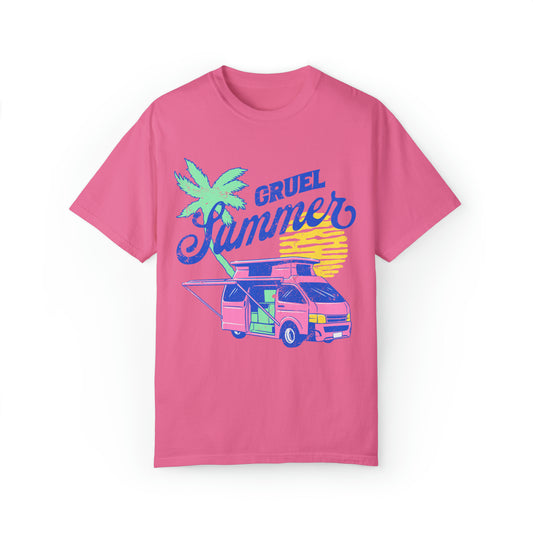 comfort colors cruel summer single taylor fan tshirt, eras merch, van life sunset sunrise palm tree island shirt, vintage 80s 90s aesthetic