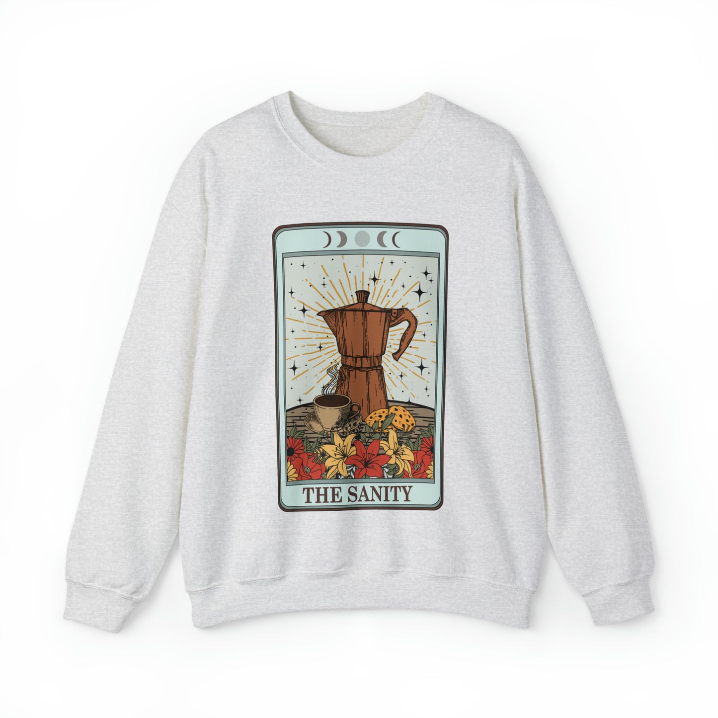 Funny coffee tarot card sweatshirt, cute zodiac hoodie, retro astrology girl sweater gift idea