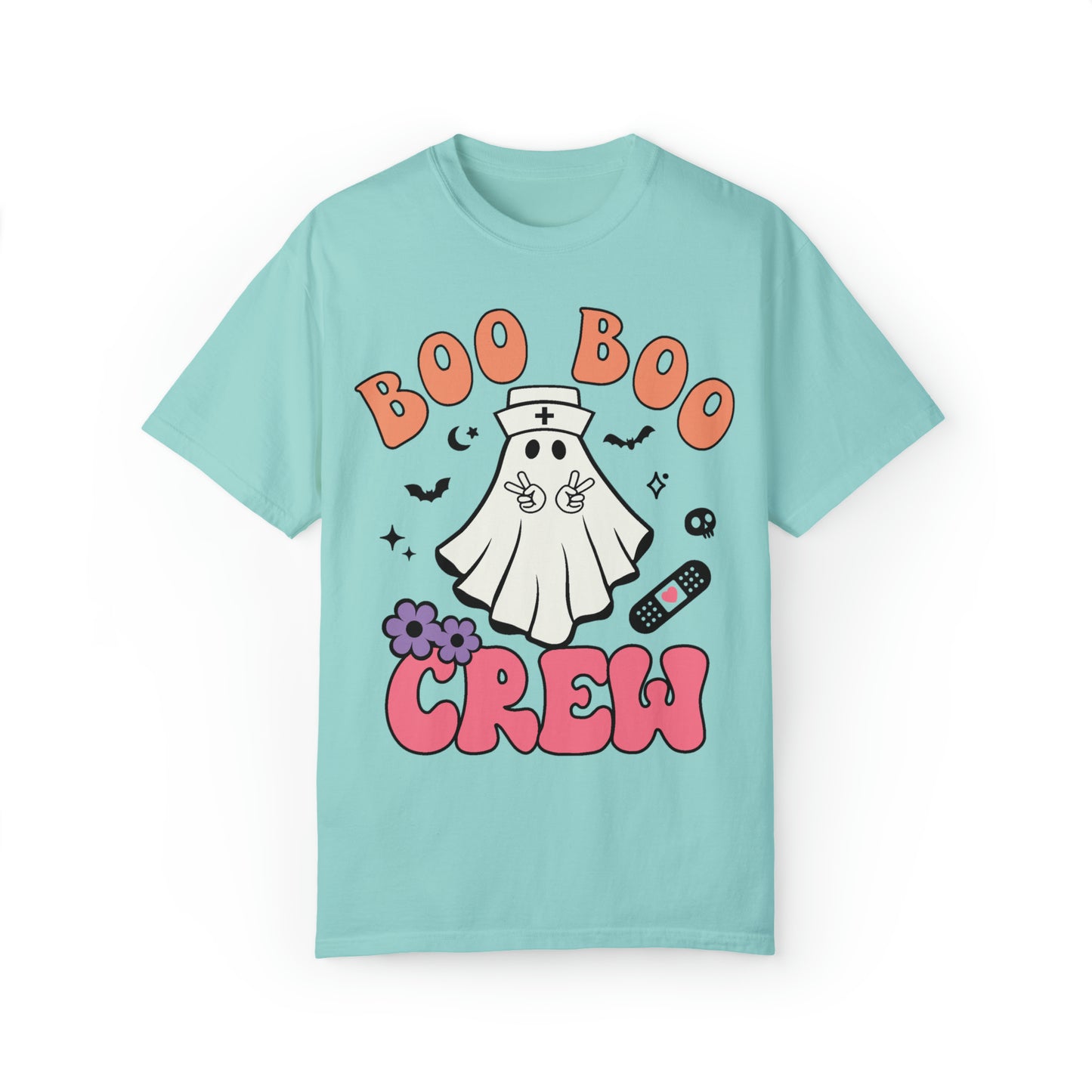 Comfort colors Boo boo crew halloween nurse Tshirt,  cute ghost RN Shirt, Nurse outfit, New Nurse Gift, retro spooky season tee, haunted