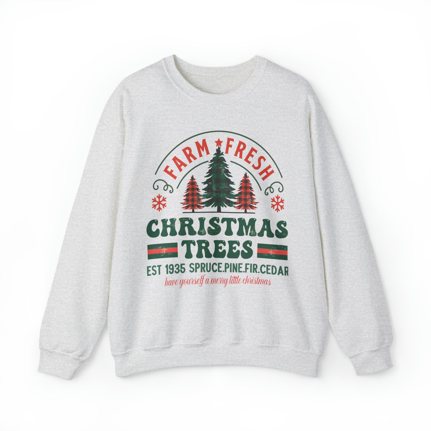 Christmas tree farm sweatshirt, pink christmas design, cute christmas tree hoodie, retro groovy winter holiday outfit, douglas, pine, fur, spruce sweater