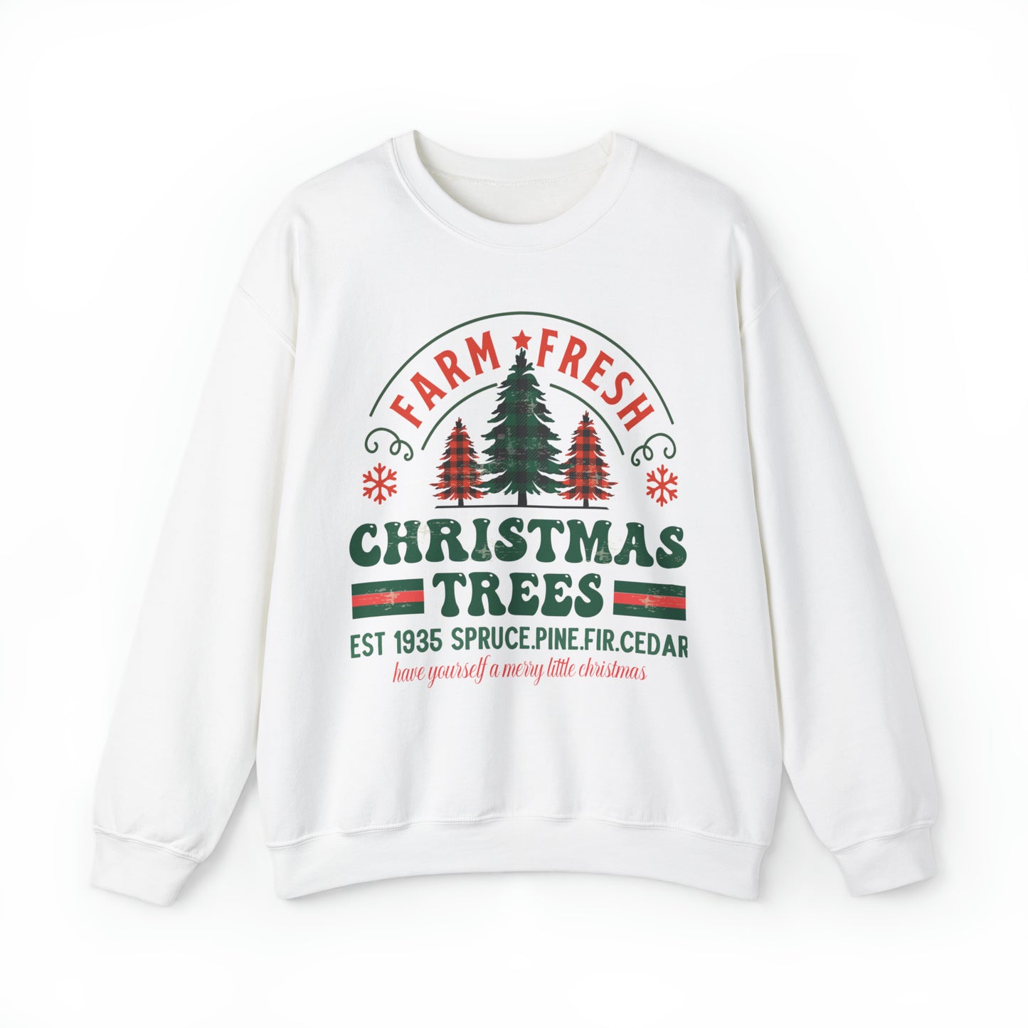 Christmas tree farm sweatshirt, pink christmas design, cute christmas tree hoodie, retro groovy winter holiday outfit, douglas, pine, fur, spruce sweater