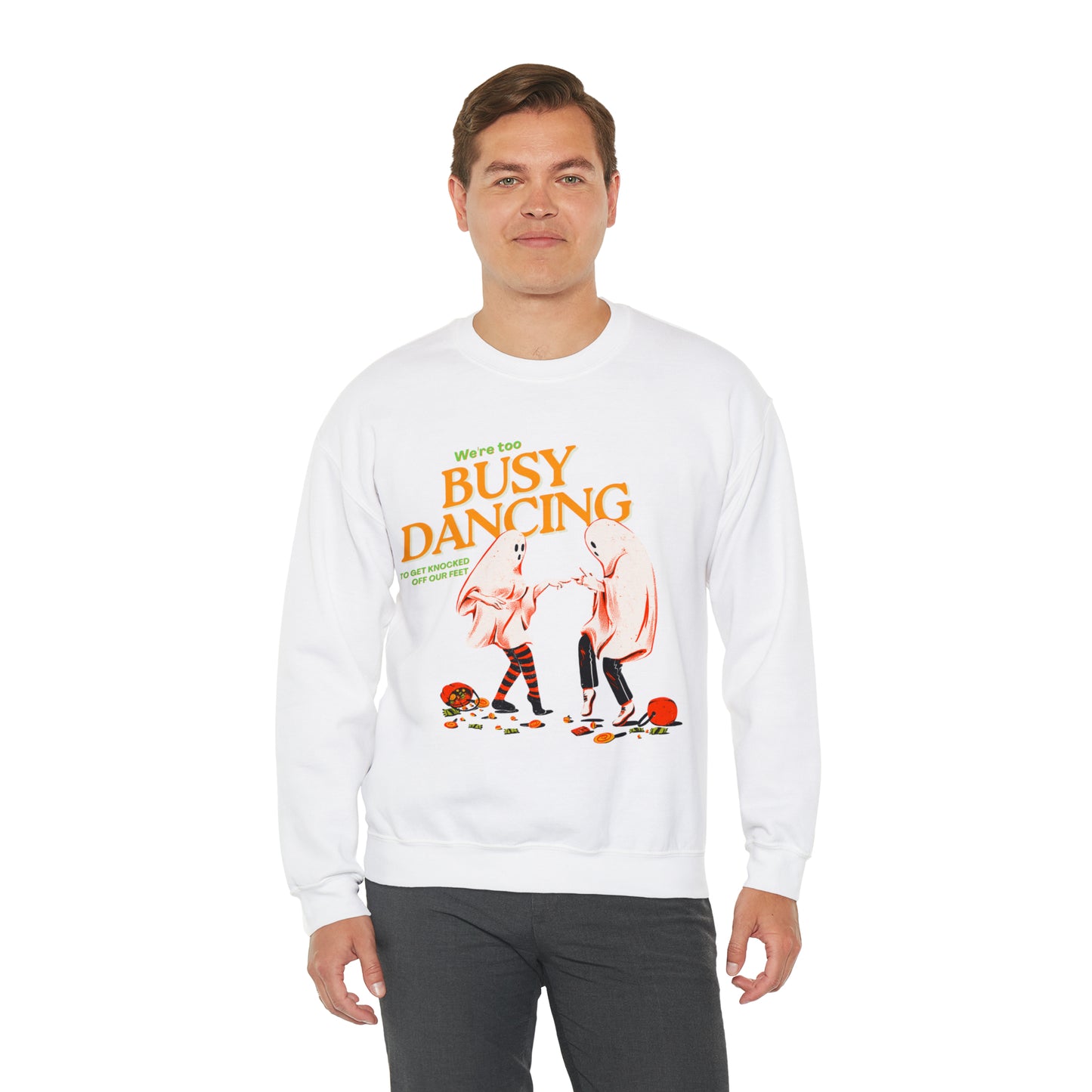 Retro groovy TS lyrics too busy dancing to get knocked off our feet eras halloween concert merch, ghost spooky taylor sweatshirt hoodie