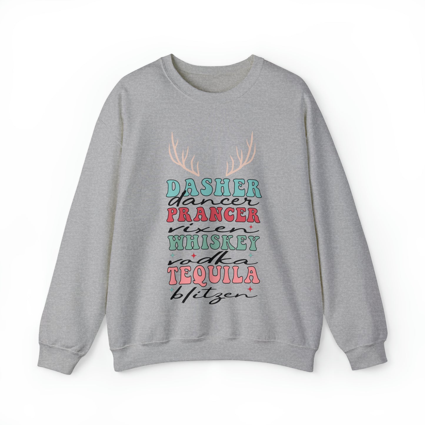 Groovy retro cute christmas reindeer Sweatshirt, funny boozey alcohol holiday sweater, gift idea, hoodie