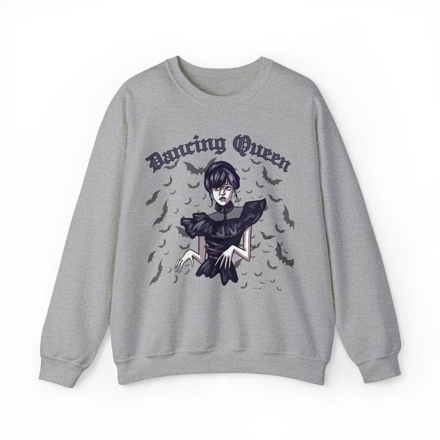 Funny halloween sweatshirt, wednesday dancing queen sweater, addams netflix hoodie, spooky season bats sweater weather, boho gothic style