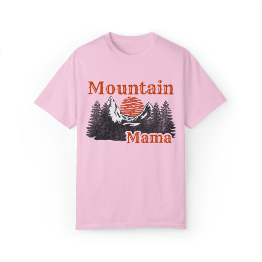 Vintage inspired distressed Retro mountain mama tshirt, groovy mom tshirt, comfort colors shirt, gift idea mother, sunset sunrise colorado