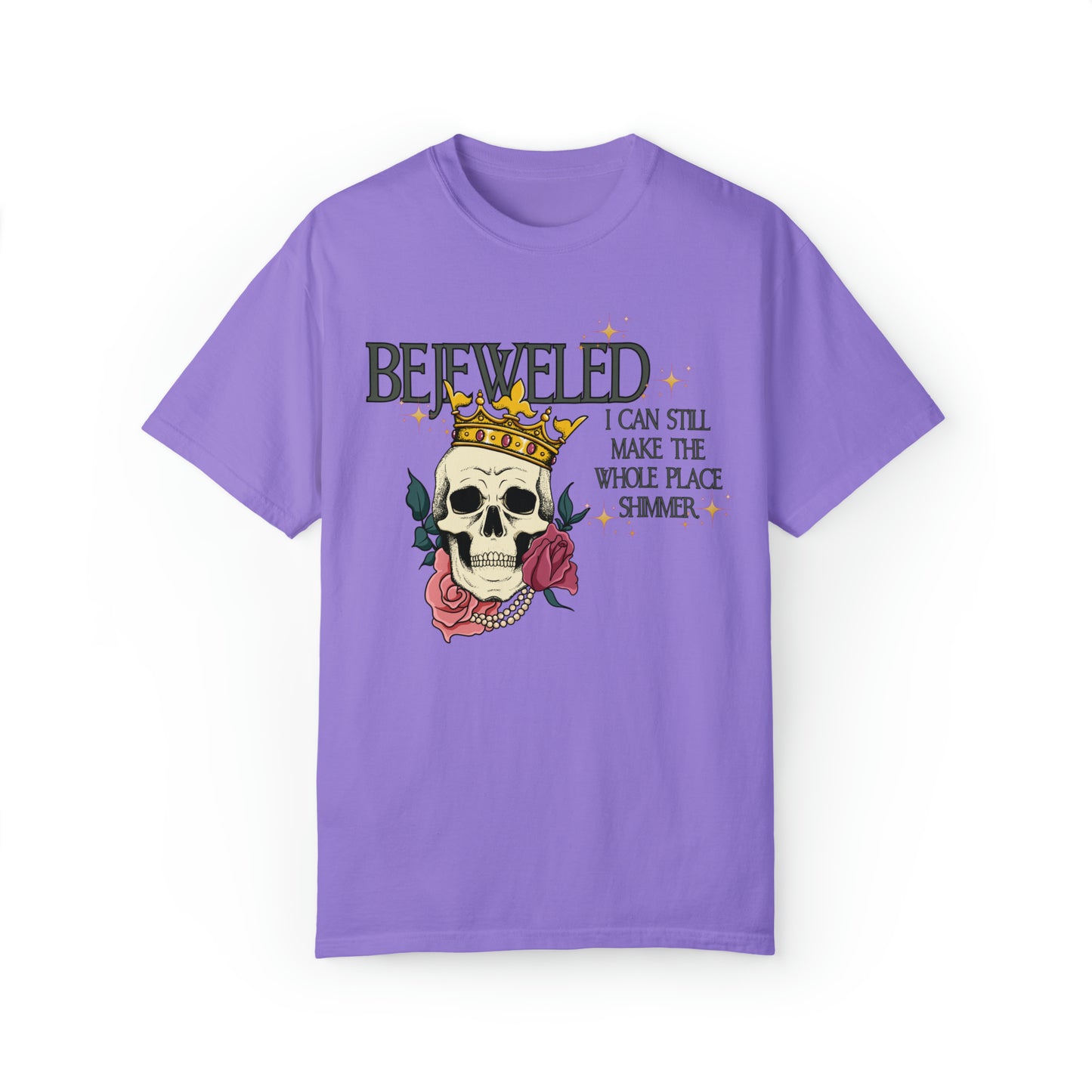 Bejeweled I Can Still Make the Whole Place Shimmer Lyrics shirt, Taylor Swift shirt, Midnights Eras Tour Merch, skeleton skull crown tee