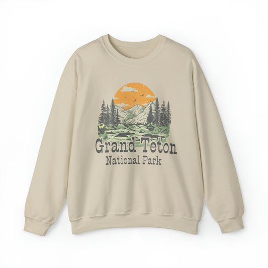 Hiking Sweatshirt, National Park hoodie, Camping Adventure Shirt, Grand Teton sweater, retro Mountain range, Vintage inspired, colorado