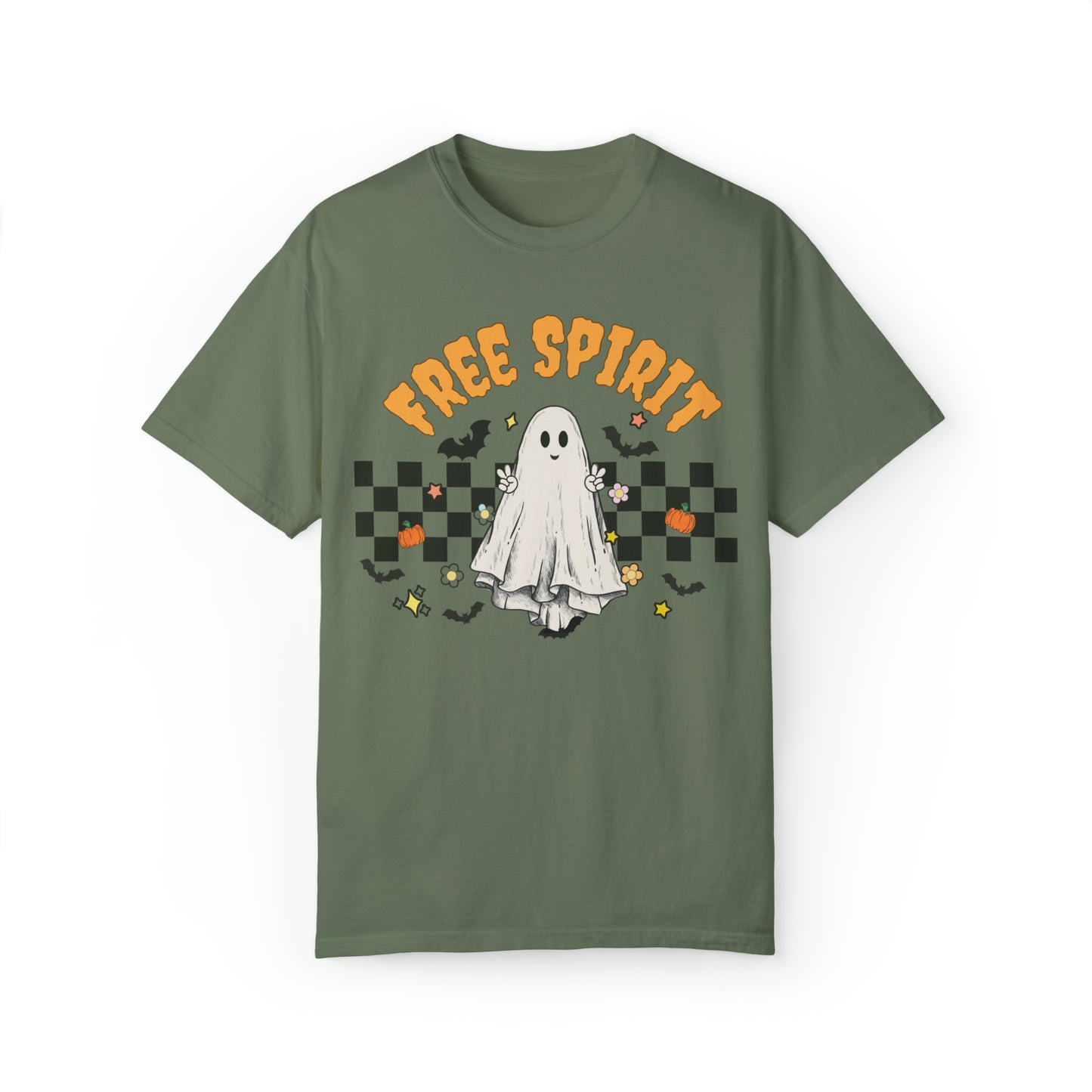 Comfort colors funny free spirit ghost pun Halloween tshirt, Retro spooky season haunting ghoul shirt, distressed graphic tee, cute munster monster outfit