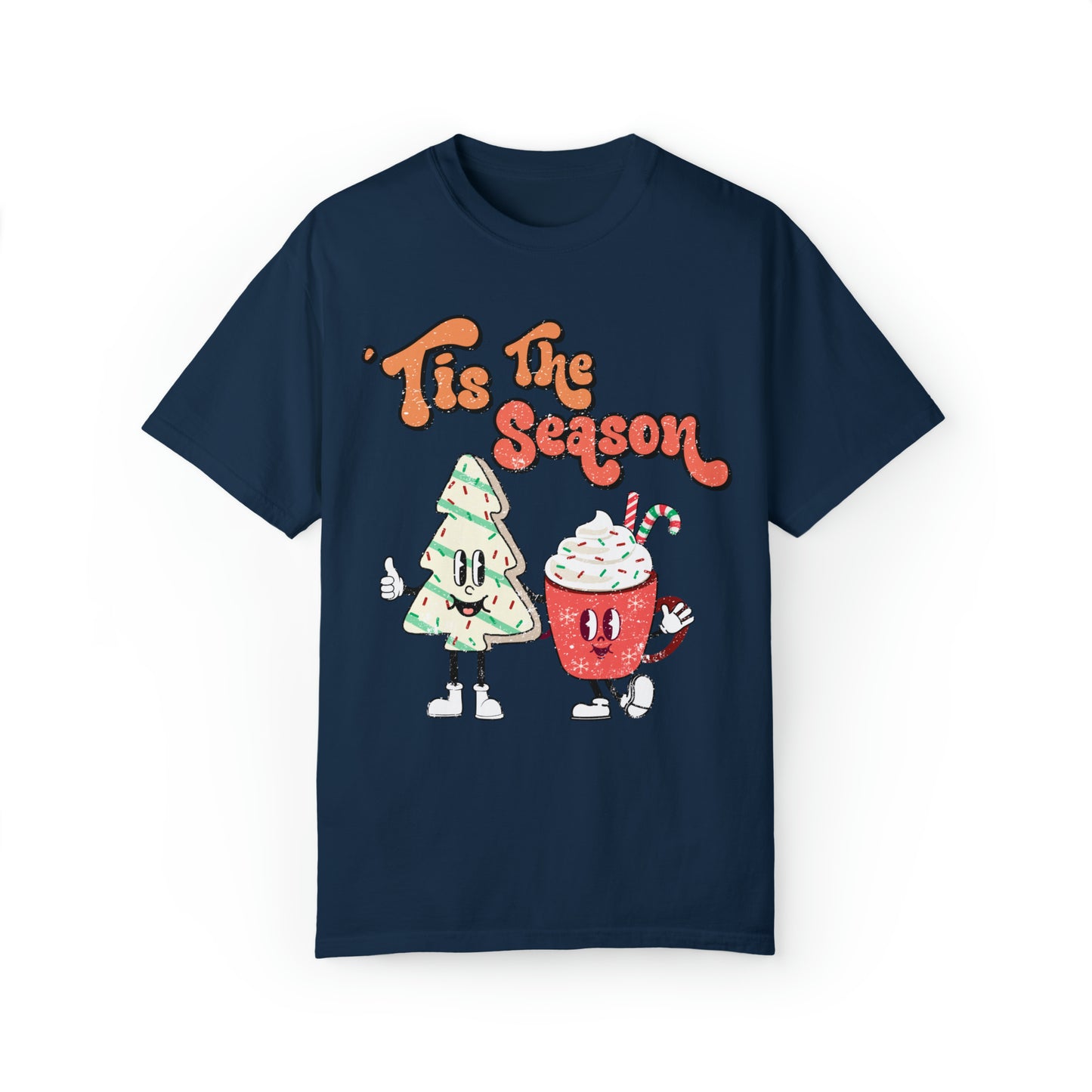 comfort colors tis the season christmas tree cake funny tshirt, punny holiday shirt, xmas tree tee, festive af outfit, little debbie lover