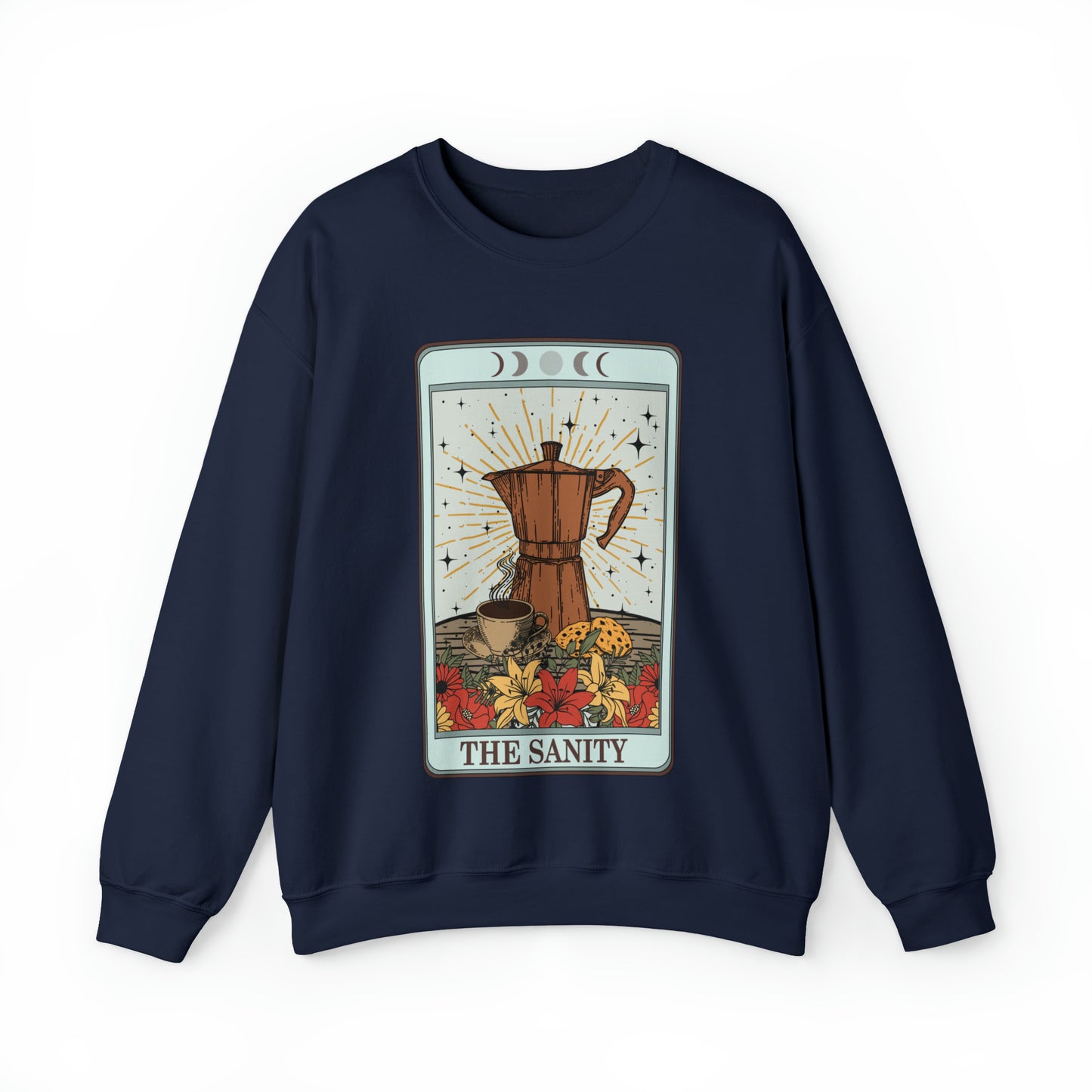 Funny coffee tarot card sweatshirt, cute zodiac hoodie, retro astrology girl sweater gift idea