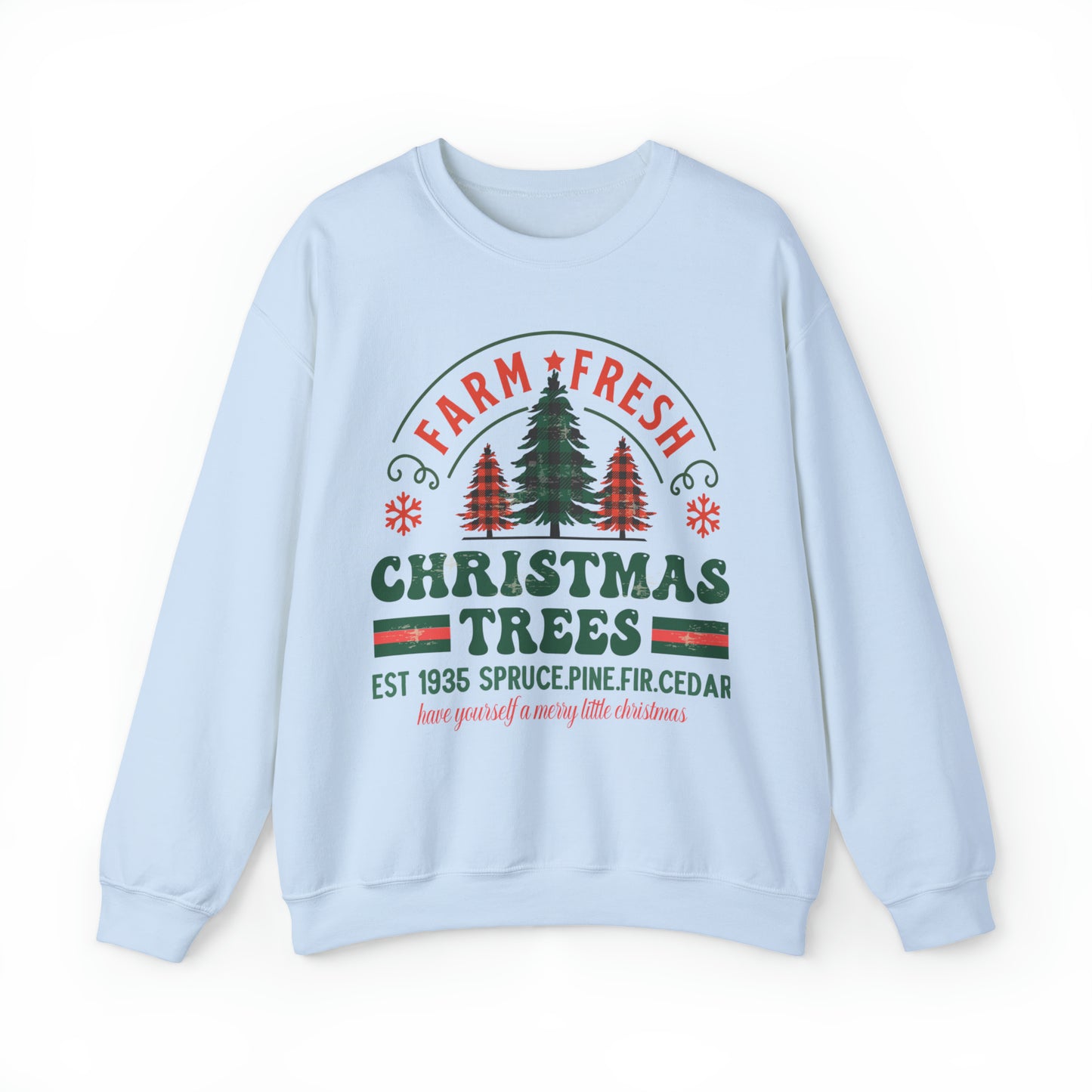 Christmas tree farm sweatshirt, pink christmas design, cute christmas tree hoodie, retro groovy winter holiday outfit, douglas, pine, fur, spruce sweater