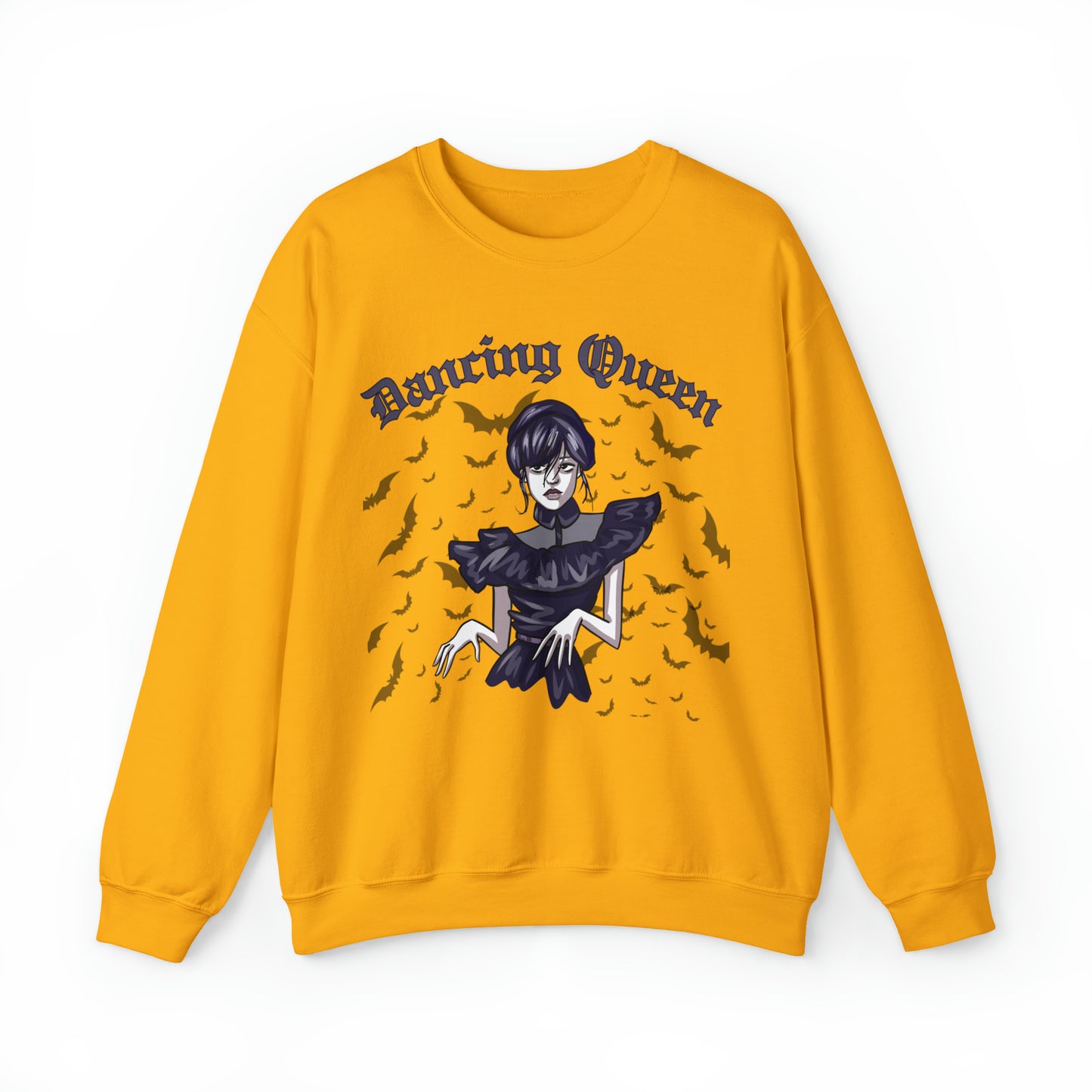 Funny halloween sweatshirt, wednesday dancing queen sweater, addams netflix hoodie, spooky season bats sweater weather, boho gothic style