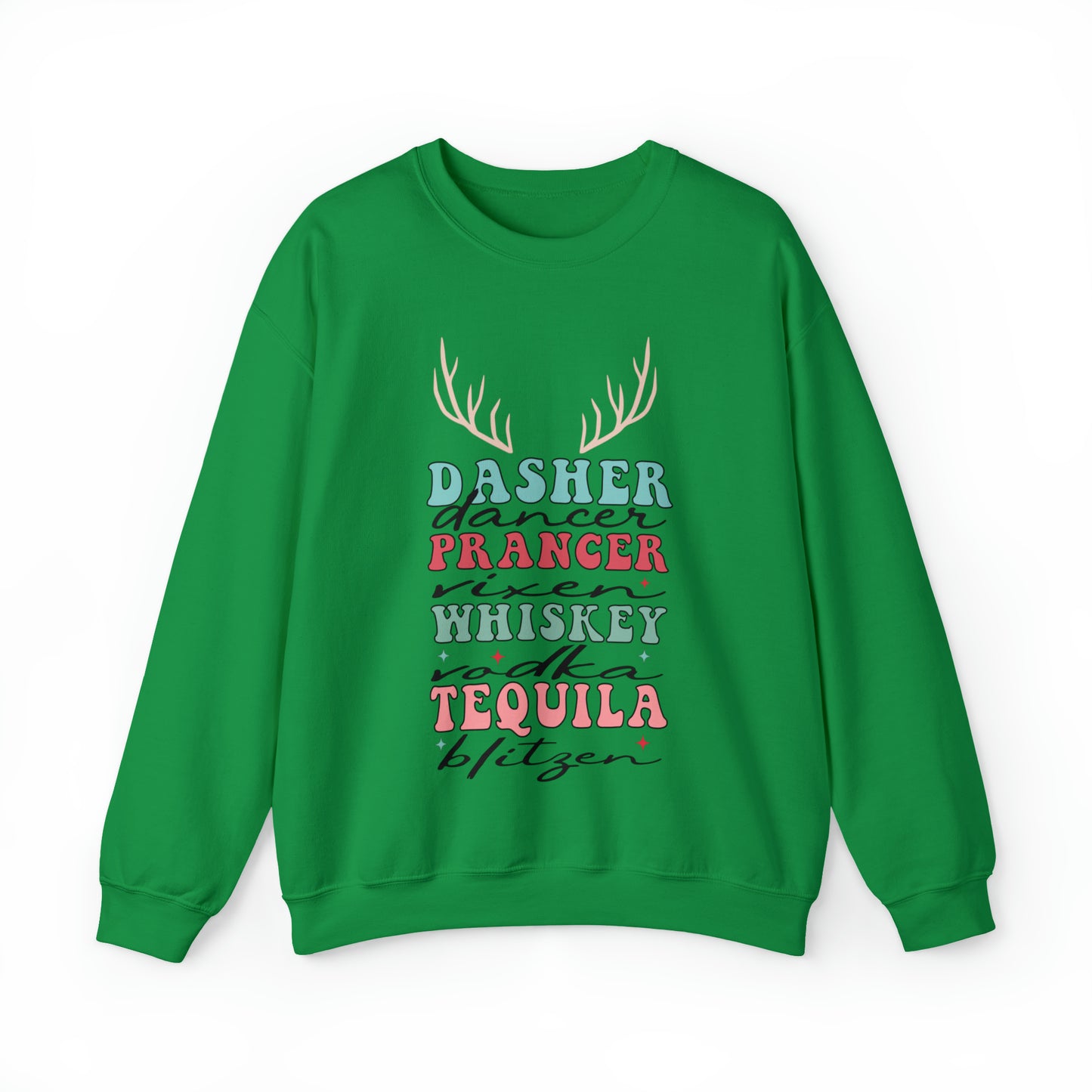 Groovy retro cute christmas reindeer Sweatshirt, funny boozey alcohol holiday sweater, gift idea, hoodie