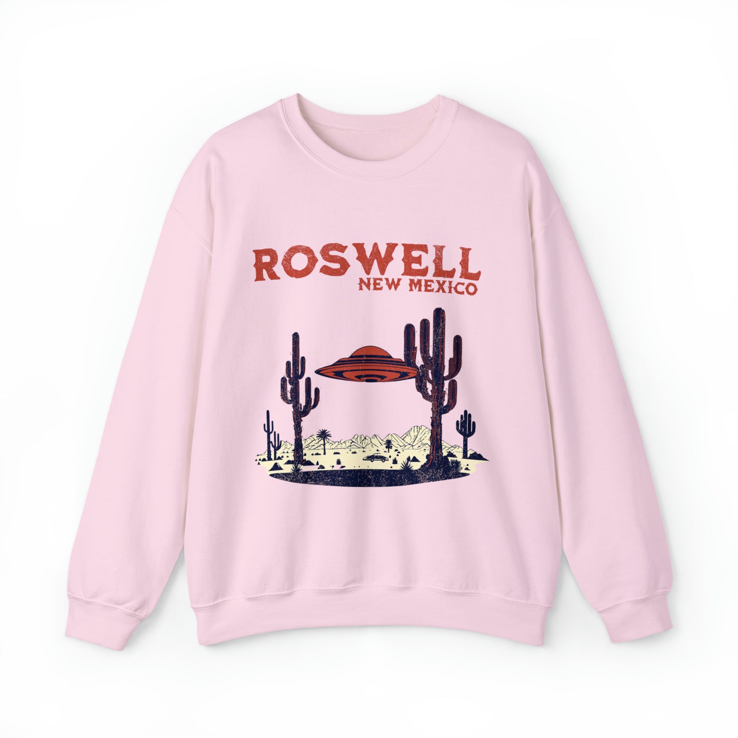 UFO Cool Graphic Southwest Roswell New Mexico sweatshirt, Alien Believe Cryptozoology Santa Fe sweater, vintage retro western desert hoodie