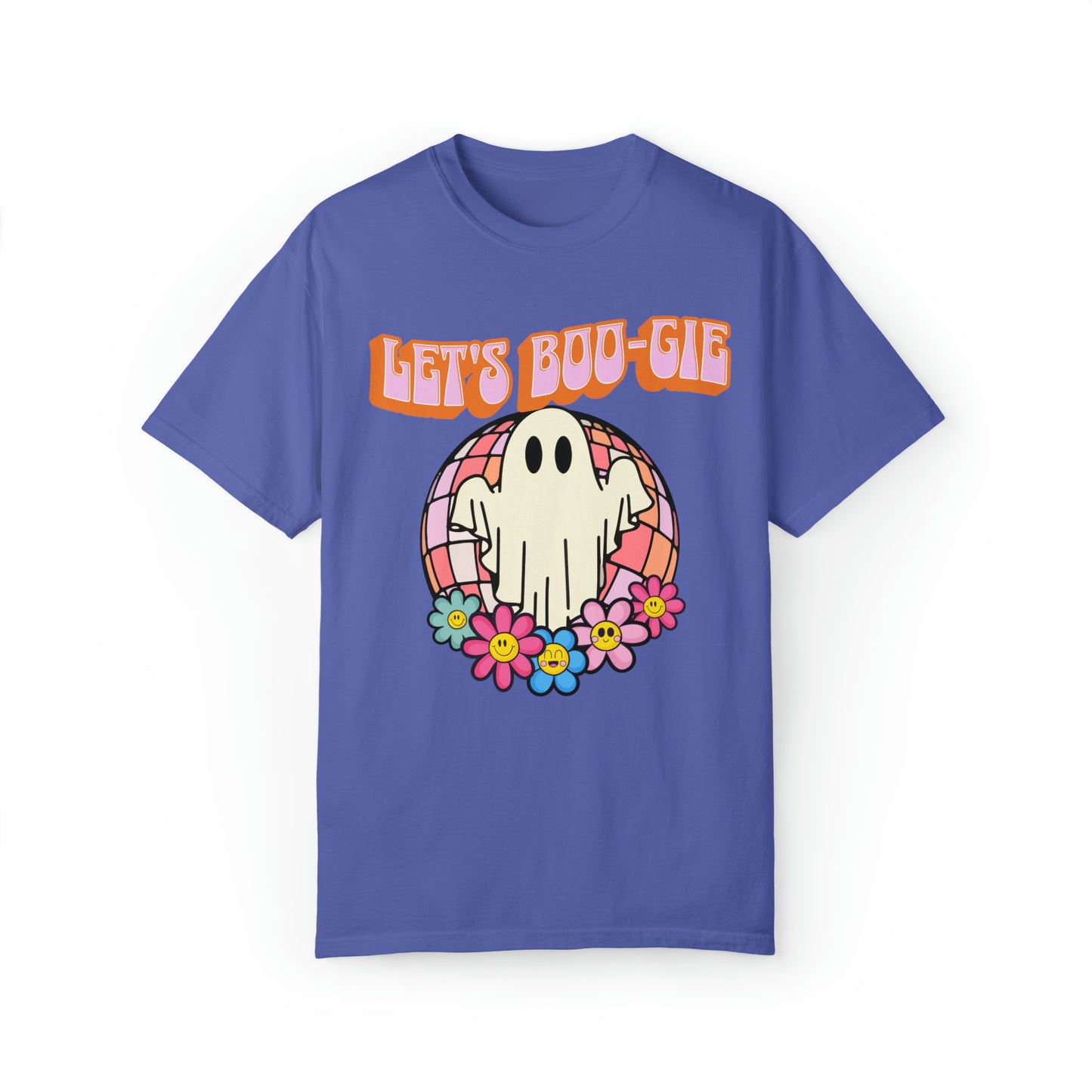 Comfort colors cute funny ghost halloween pun tshirt, lets boogie dance party shirt, groovy retro ghoul boo-ghie fall tee, autumn holiday