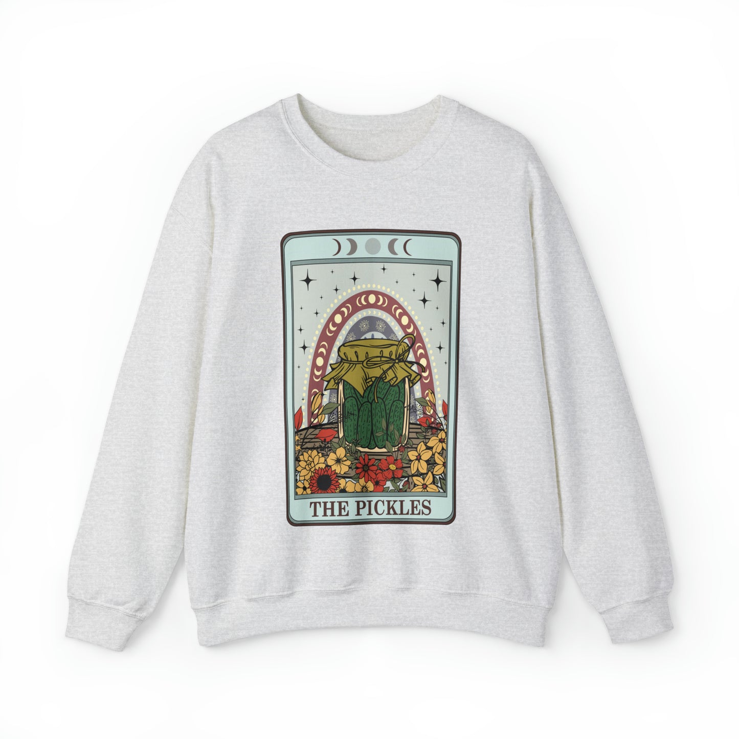 Funny pickles tarot card sweatshirt, cute zodiac sweater design, astrology girl meme shirt