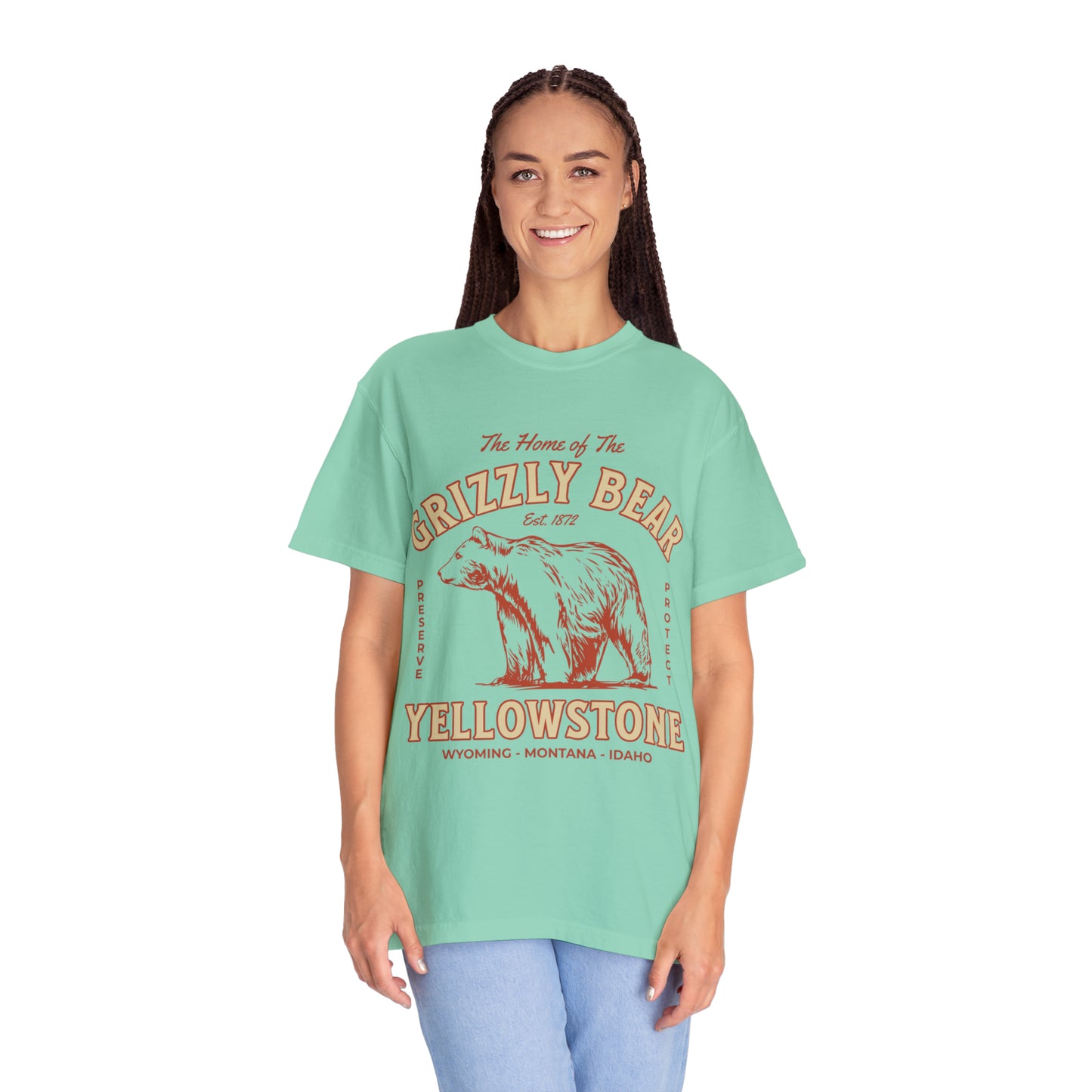 Yellowstone National Park Tee, Yosemite Shirt, Wildlife grizzly bear conservation Tshirt, Explore America Road Trip Shirts, Travel Tee