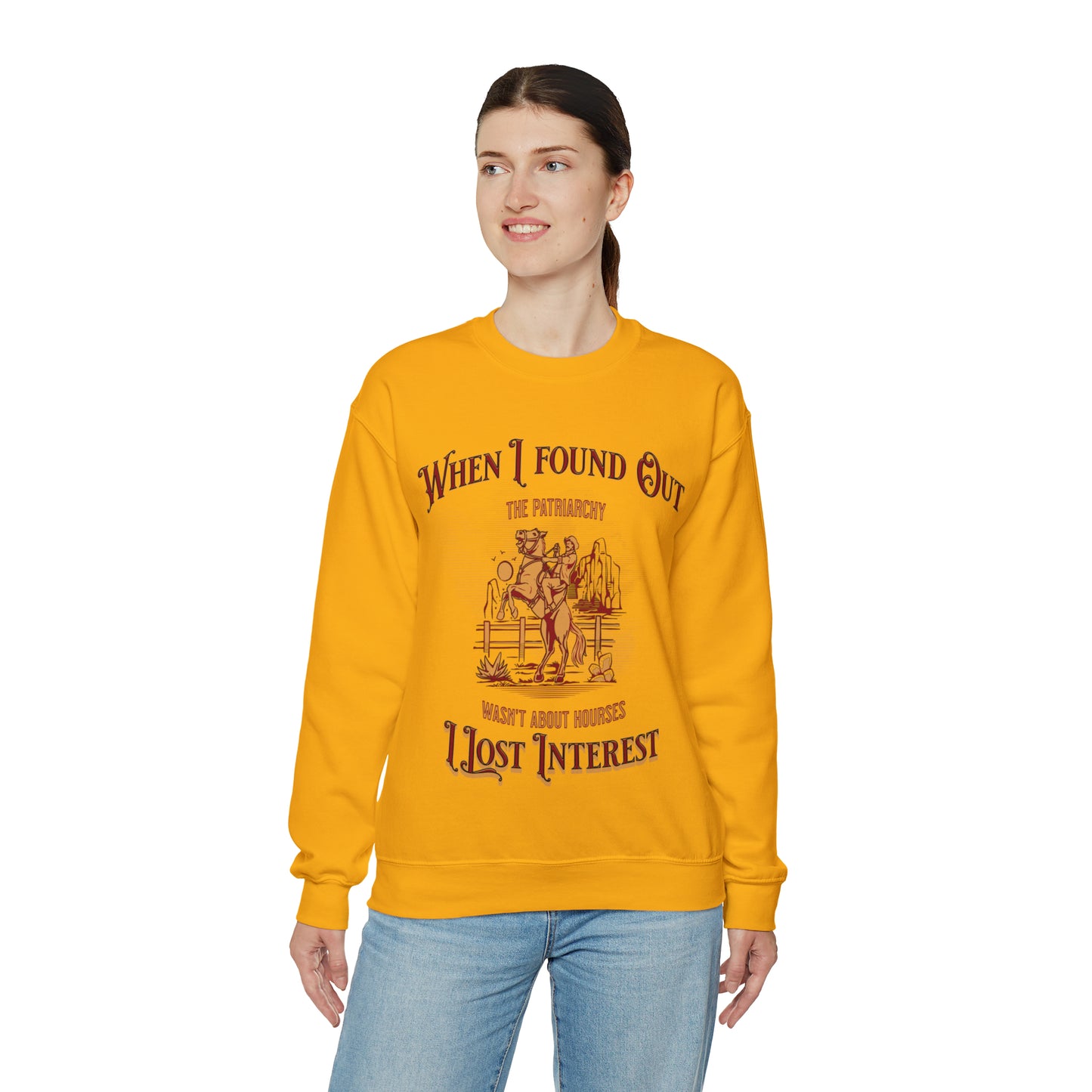 Funny barb movie ken quote sweater, when I found out the patriarchy wasnt about horses, cowboy feminist sweatshirt, Barbiecore, himbo hoodie