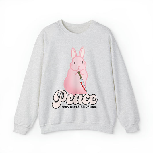 Funny peace was never an option sweatshirt, cute bunny cottagecore hoodie, oddly specific meme sweater