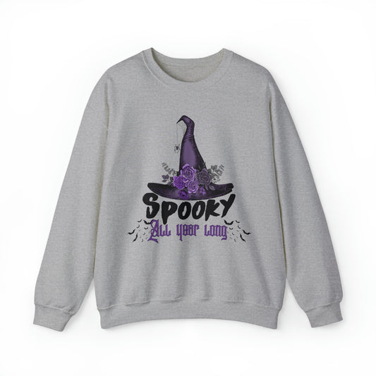 Spooky all year long witch hat sweatshirt, cute gothic halloween hoodie, midnight margaritas, wednesday sweater, funny haunted outfit