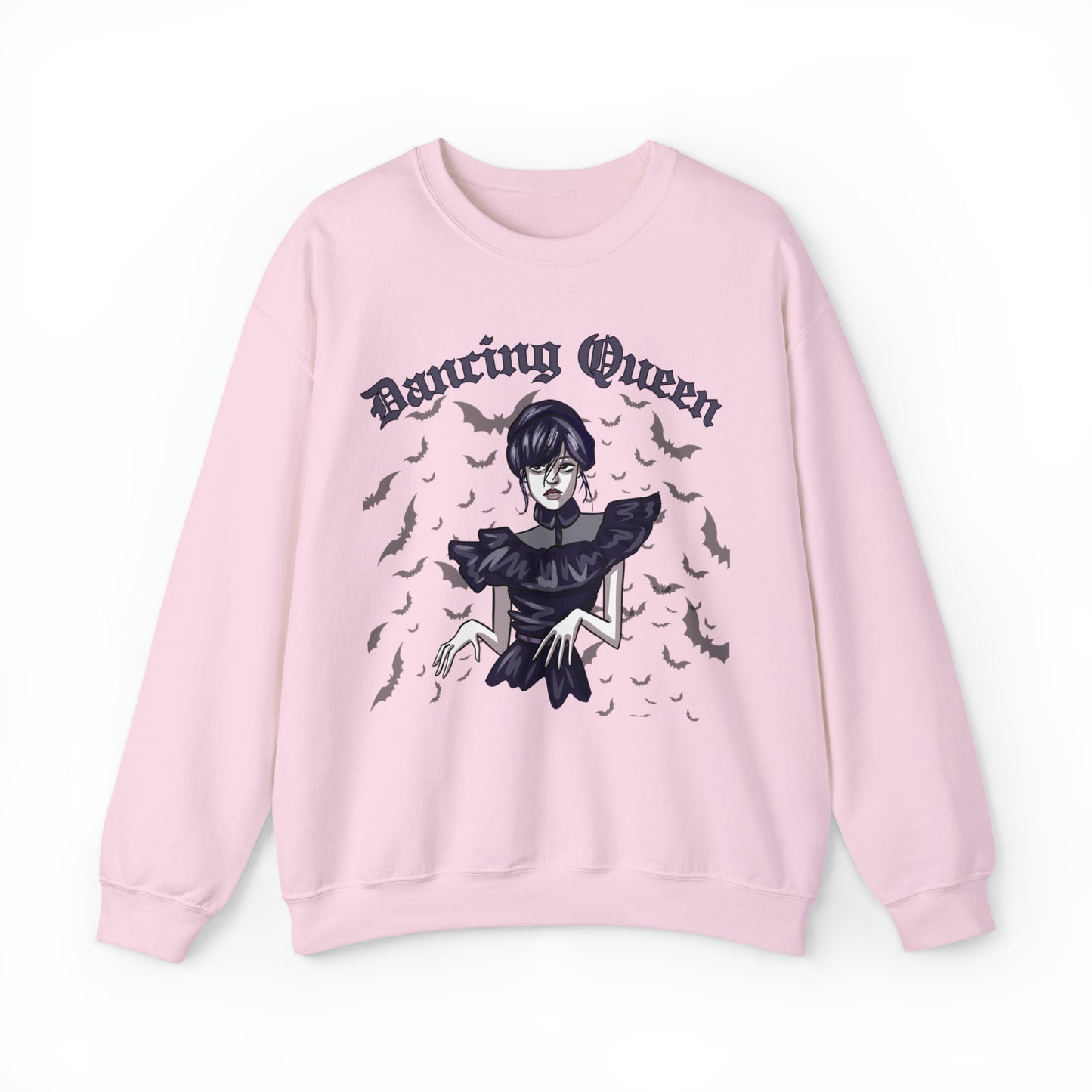 Funny halloween sweatshirt, wednesday dancing queen sweater, addams netflix hoodie, spooky season bats sweater weather, boho gothic style