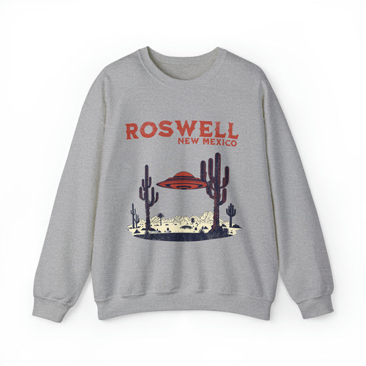 UFO Cool Graphic Southwest Roswell New Mexico sweatshirt, Alien Believe Cryptozoology Santa Fe sweater, vintage retro western desert hoodie