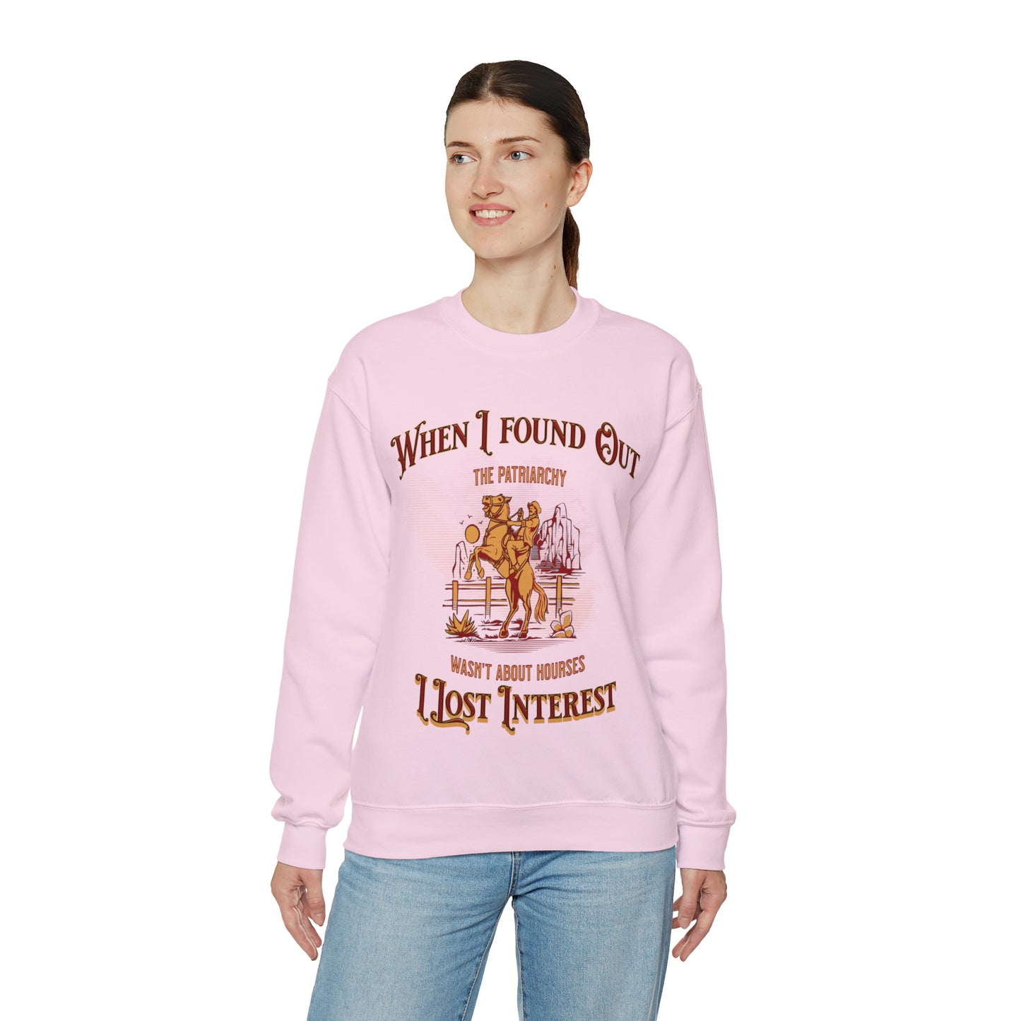 Funny barb movie ken quote sweater, when I found out the patriarchy wasnt about horses, cowboy feminist sweatshirt, Barbiecore, himbo hoodie