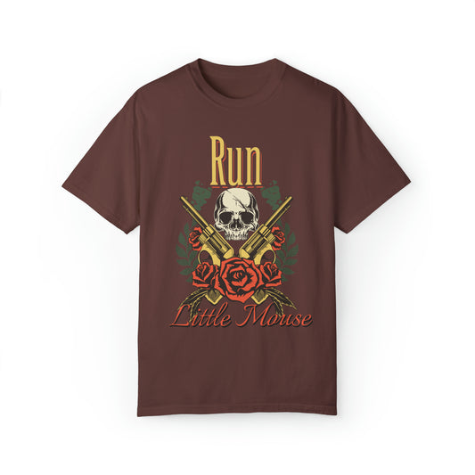 Run Little Mouse Comfort Colors® tee Dark Romance Reader Merch Bookish Booktok Smut Spicy book reader book club, age of shirt, vintage skul