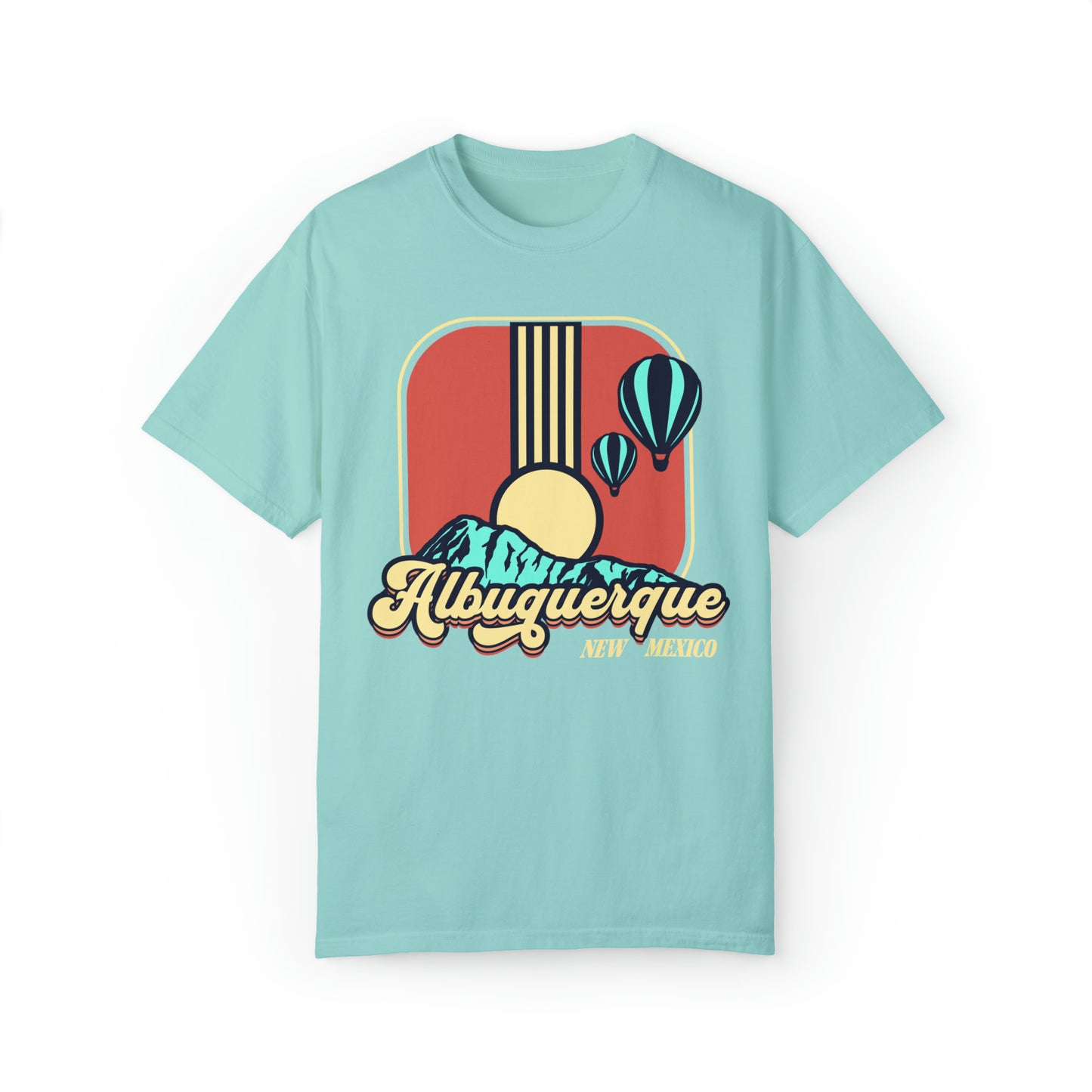 Comfort colors albequerque new mexico hot air balloon festival tshirt, boho travel america shirt, retro state park tee, desert south west