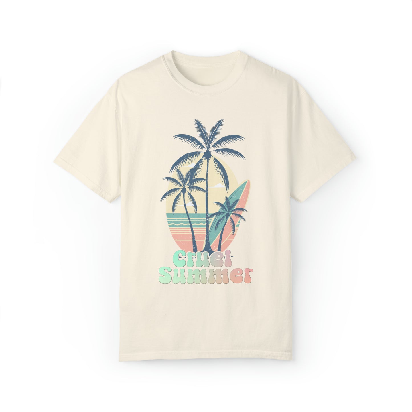 Comfort colors Cruel Summer Shirt Taylor tour Lover tee, Eras concert Merch, Boho tshirt, Y2K beach bum, retro palm tree surfboard, tropical