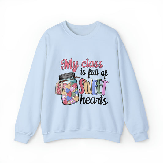 My class is full of sweethearts cute teacher sweatshirt, retro vday sweater for school, conversation heart hoodie