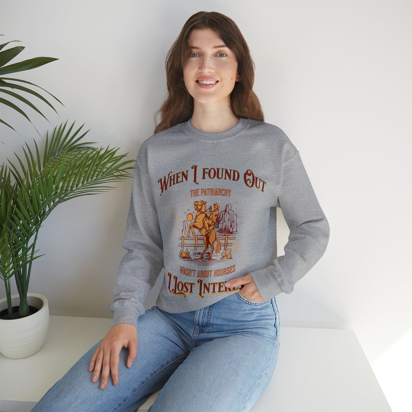 Funny barb movie ken quote sweater, when I found out the patriarchy wasnt about horses, cowboy feminist sweatshirt, Barbiecore, himbo hoodie