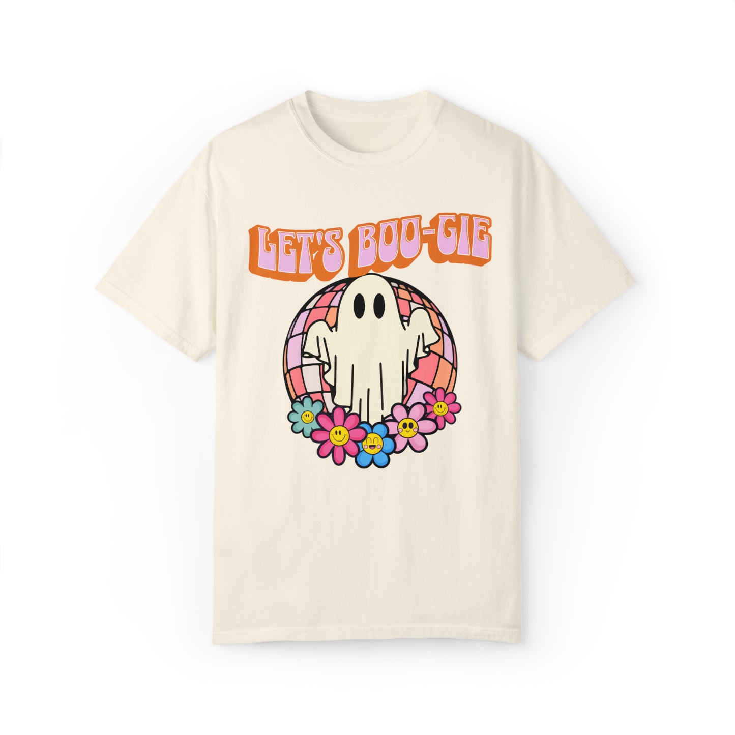 Comfort colors cute funny ghost halloween pun tshirt, lets boogie dance party shirt, groovy retro ghoul boo-ghie fall tee, autumn holiday