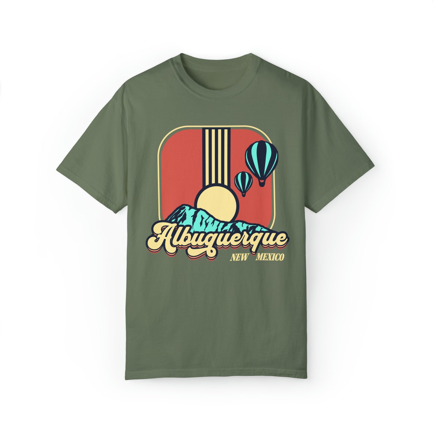 Comfort colors albequerque new mexico hot air balloon festival tshirt, boho travel america shirt, retro state park tee, desert south west