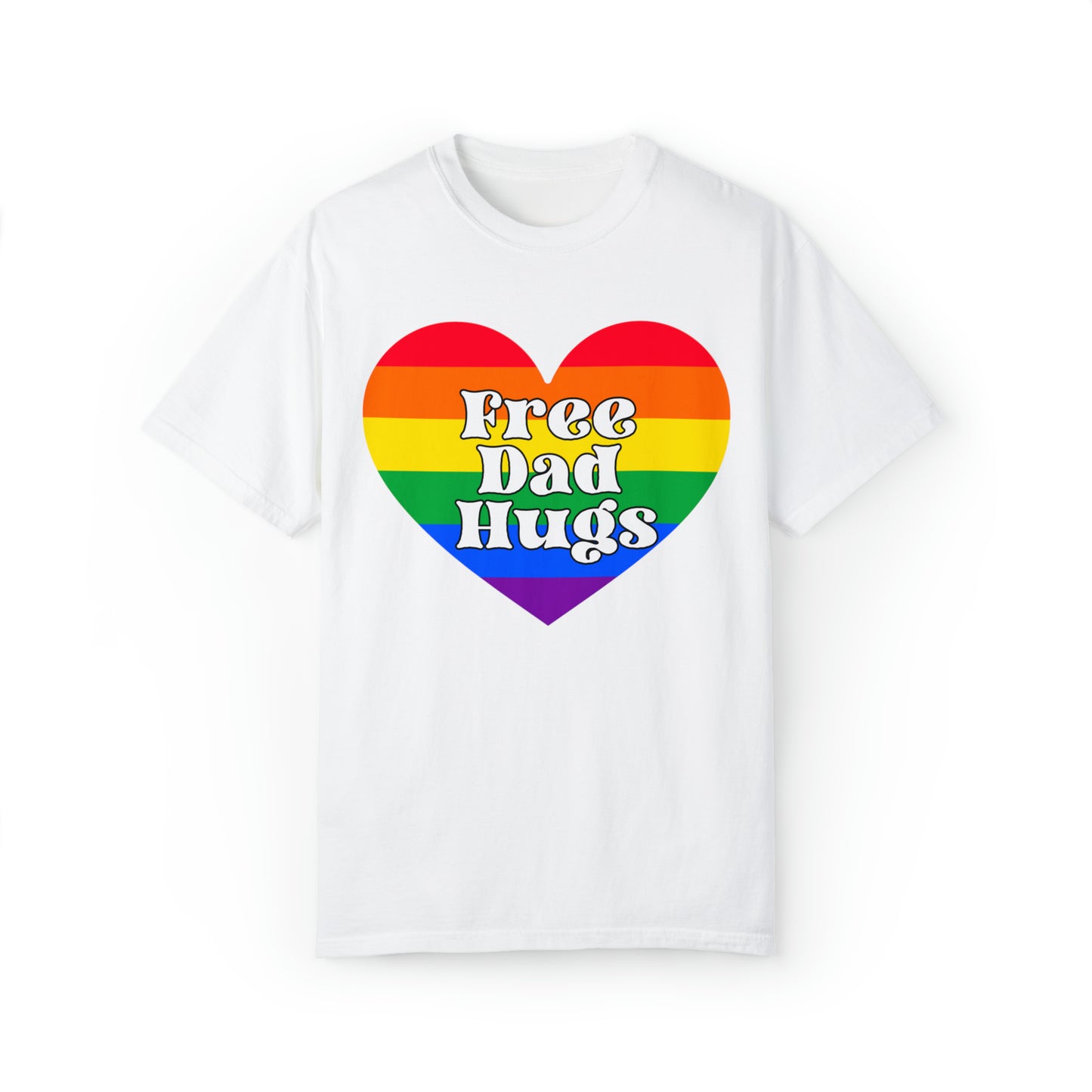 Free Dad Hugs T-Shirt, Ally papa Apparel, Rainbow Gay Pride T-Shirt, Lgbtq Proud Parent Shirt, Equality Gifts, Rainbow Heart Shirt,daddy Tee