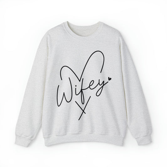 Cute minimalist wifey sweatshirt, bachelorette party sweater, engagement gift idea, wedding day hoodie