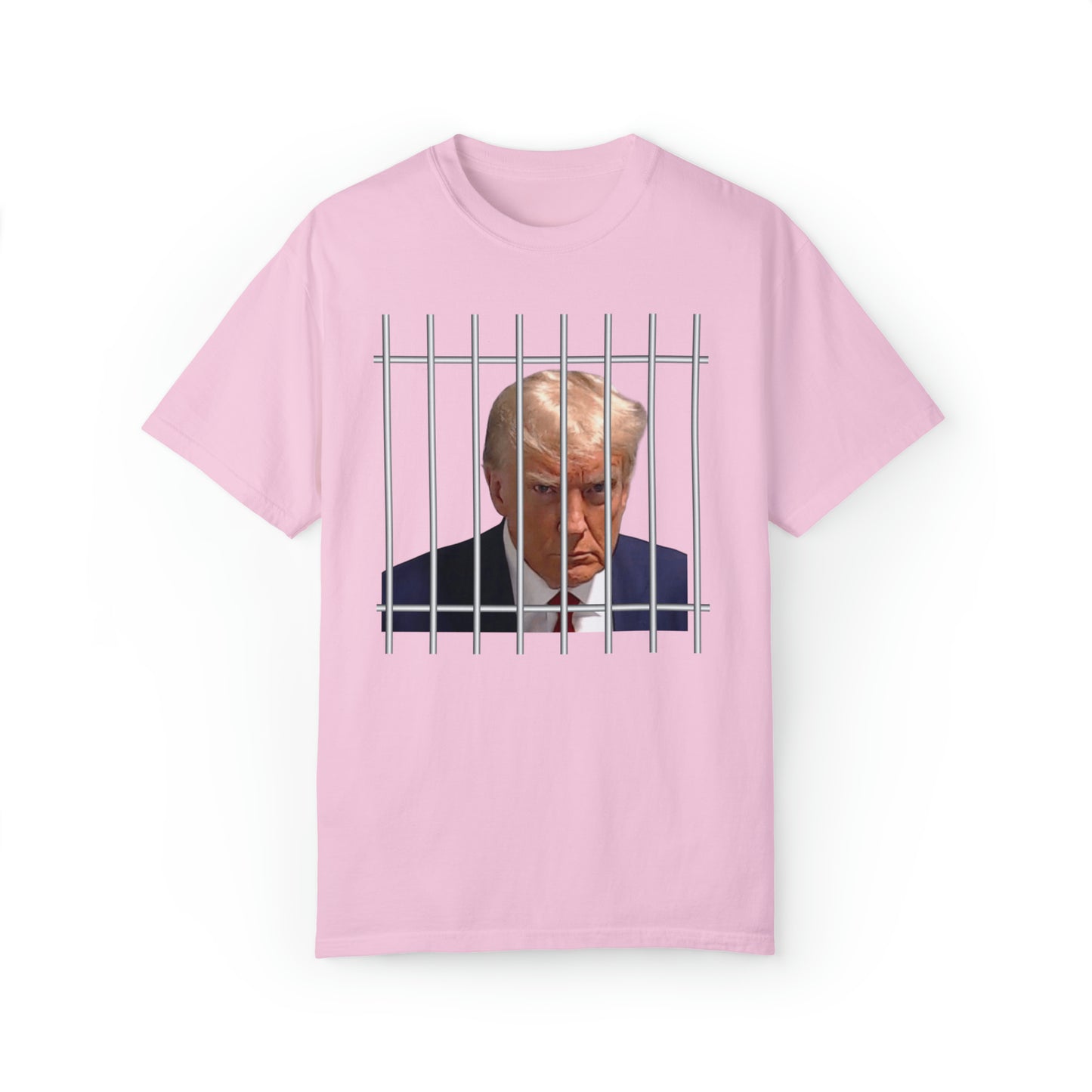 Comfort colors funny Donald Trump Mugshot jail Tshirt, meme shirt, dark humor tee, distressed graphic tee, political shirt, democrat, liberal