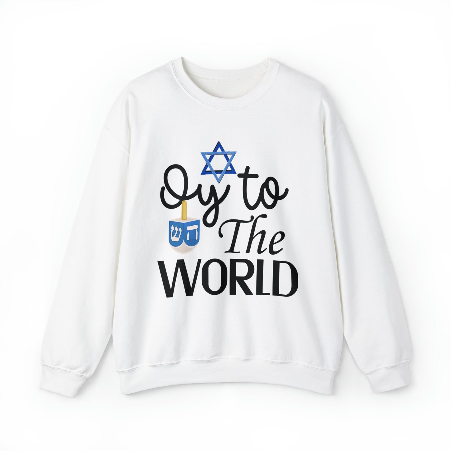 Oy! to the world funny hanukkah sweatshirt, Humorous Chanukah sweater, cute Jewish holiday hoodie, Unisex driedel star of David outfit, God's chosen people