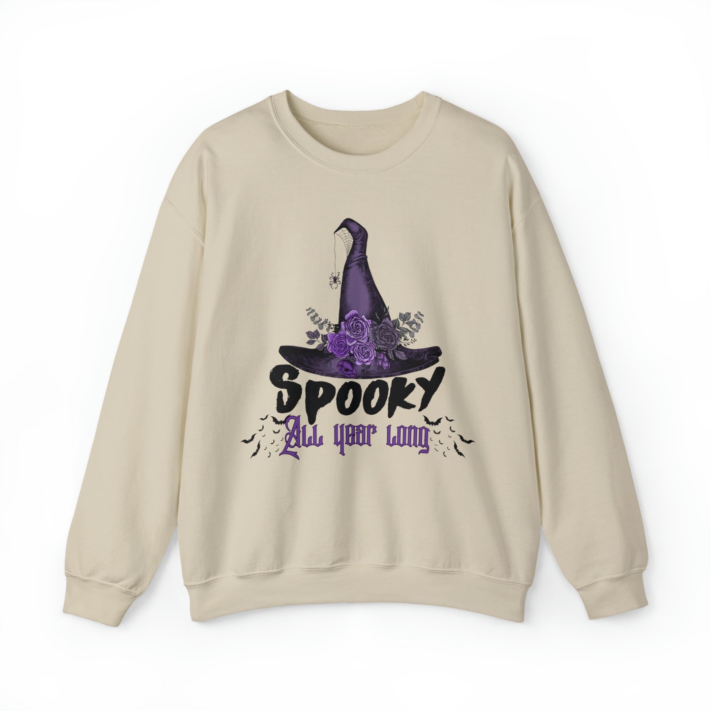 Spooky all year long witch hat sweatshirt, cute gothic halloween hoodie, midnight margaritas, wednesday sweater, funny haunted outfit