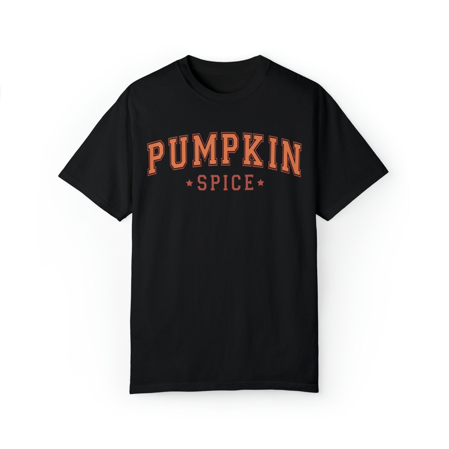 Comfort colors minimalist university style pumpkin spice tshirt, fall thanksgiving shirt, groovy autumn PSL graphic tee, pumpkin spice latte coffee lover