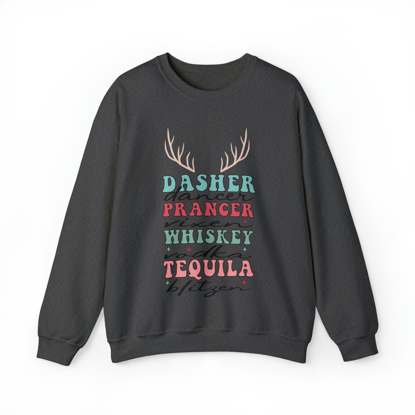 Groovy retro cute christmas reindeer Sweatshirt, funny boozey alcohol holiday sweater, gift idea, hoodie