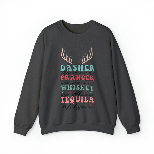 Groovy retro cute christmas reindeer Sweatshirt, funny boozey alcohol holiday sweater, gift idea, hoodie