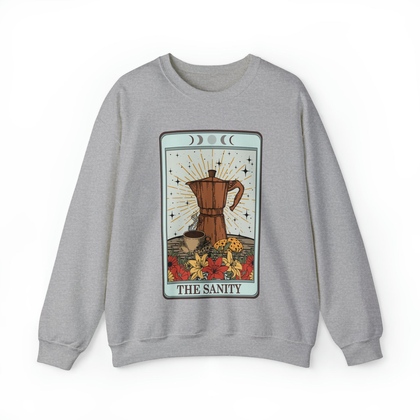 Funny coffee tarot card sweatshirt, cute zodiac hoodie, retro astrology girl sweater gift idea