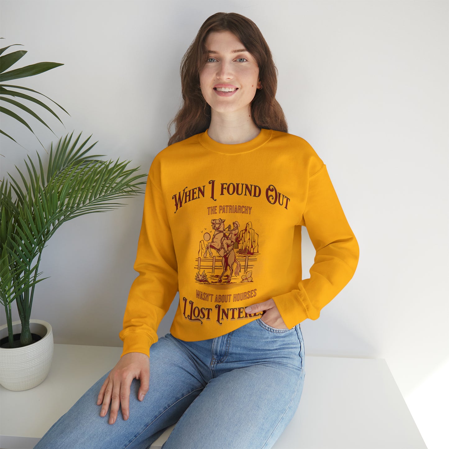 Funny barb movie ken quote sweater, when I found out the patriarchy wasnt about horses, cowboy feminist sweatshirt, Barbiecore, himbo hoodie