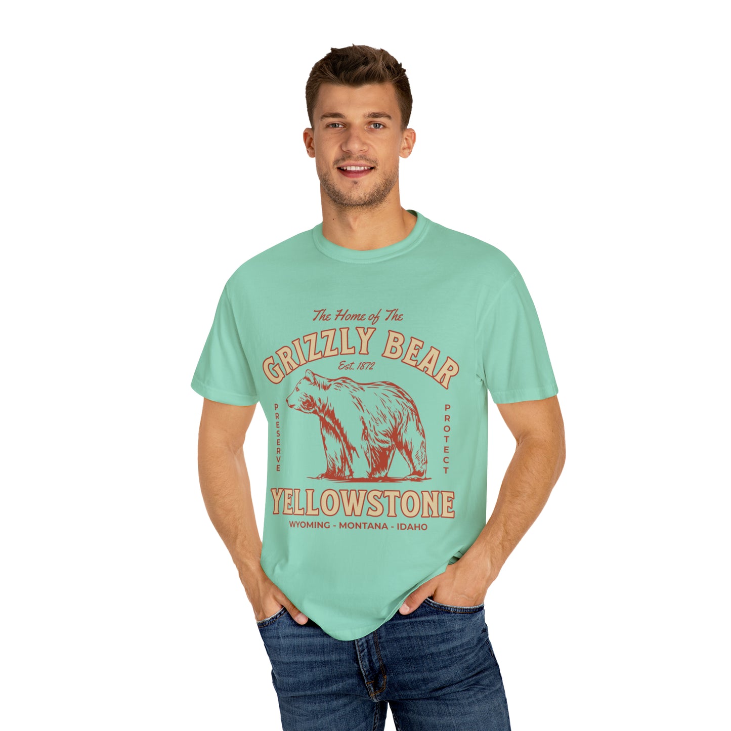 Yellowstone National Park Tee, Yosemite Shirt, Wildlife grizzly bear conservation Tshirt, Explore America Road Trip Shirts, Travel Tee