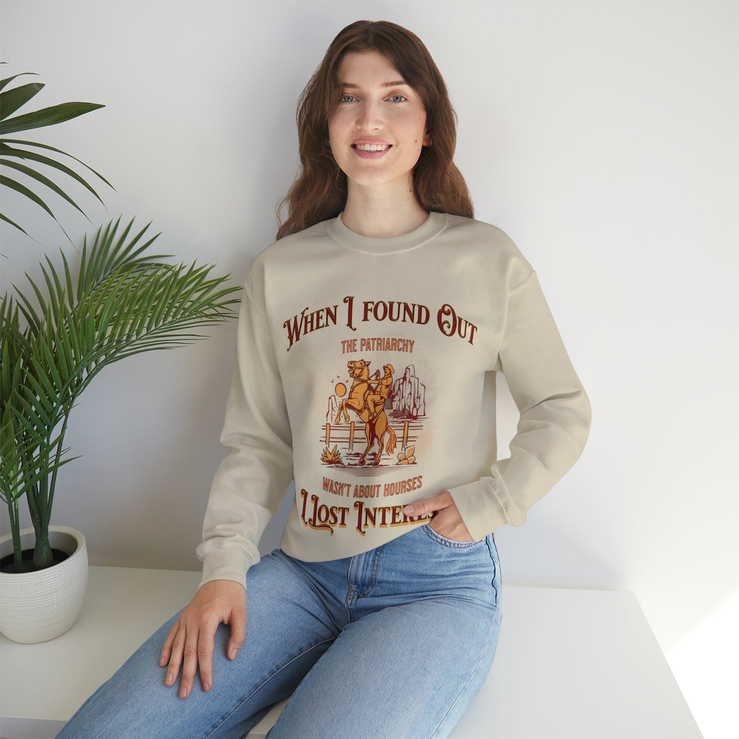 Funny barb movie ken quote sweater, when I found out the patriarchy wasnt about horses, cowboy feminist sweatshirt, Barbiecore, himbo hoodie