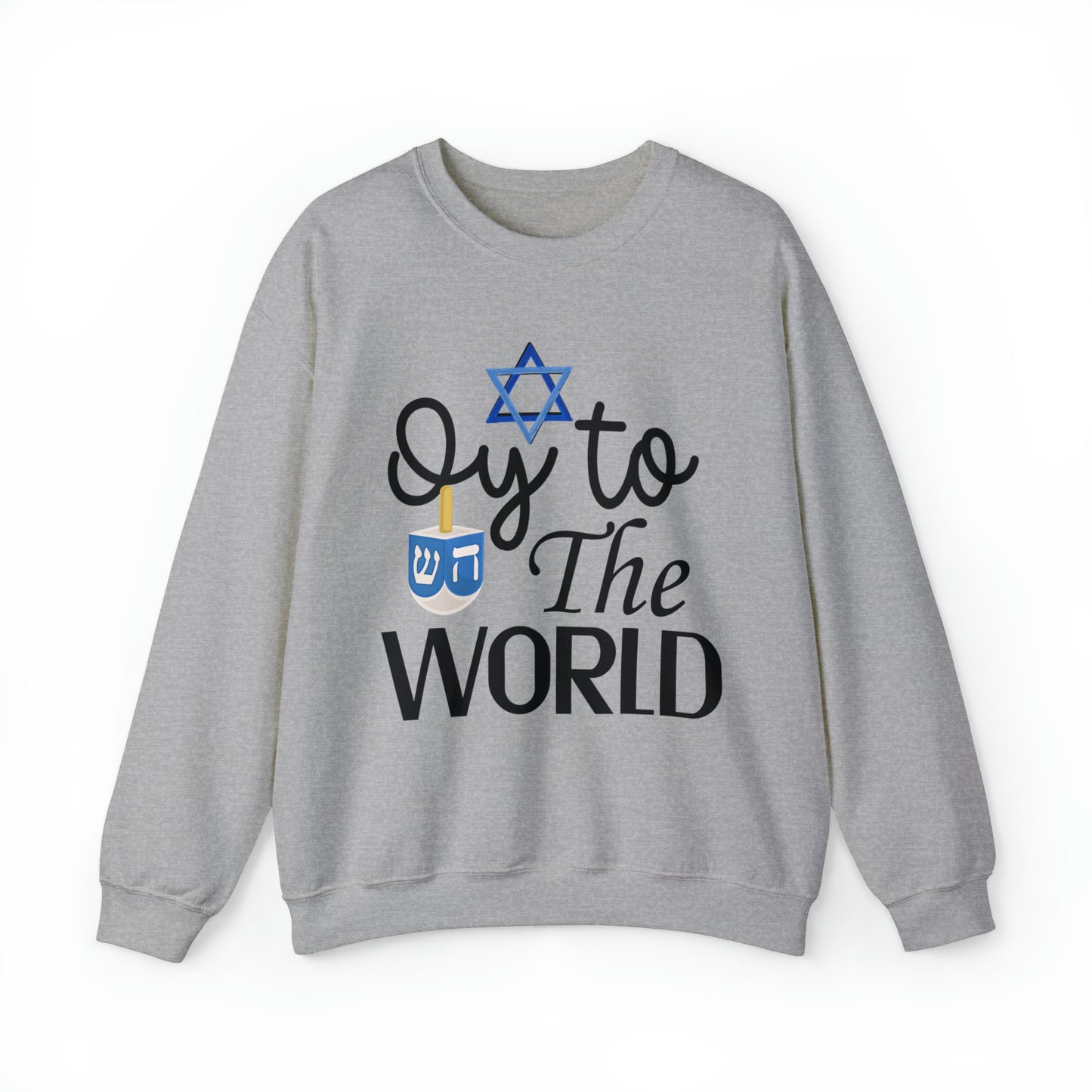 Oy! to the world funny hanukkah sweatshirt, Humorous Chanukah sweater, cute Jewish holiday hoodie, Unisex driedel star of David outfit, God's chosen people