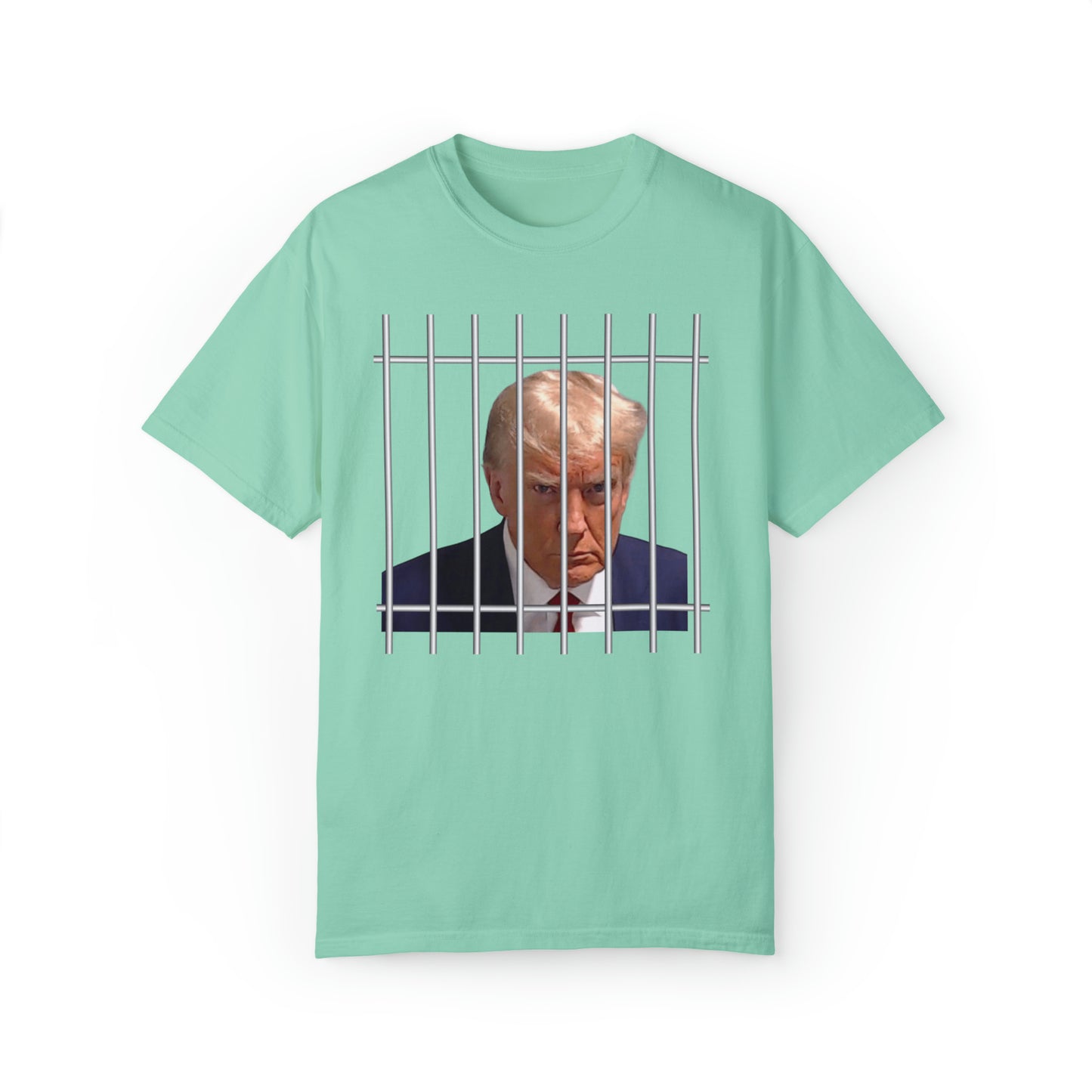 Comfort colors funny Donald Trump Mugshot jail Tshirt, meme shirt, dark humor tee, distressed graphic tee, political shirt, democrat, liberal